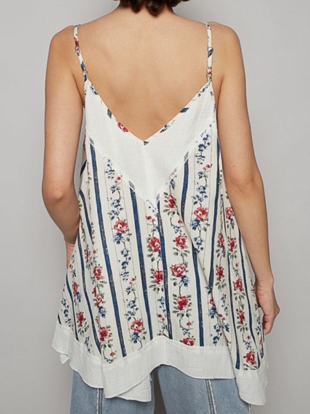 NWOT POL Ever After Floral Striped Top in Ivory - Picture 3 of 12